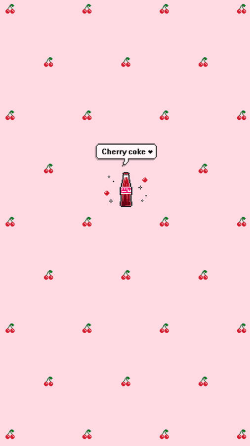 Cute Cherry Coke Aesthetic Phone Wallpaper
