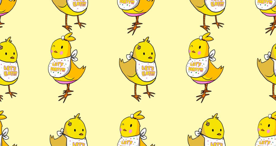 Cute Chica Fnaf Pattern Wallpaper