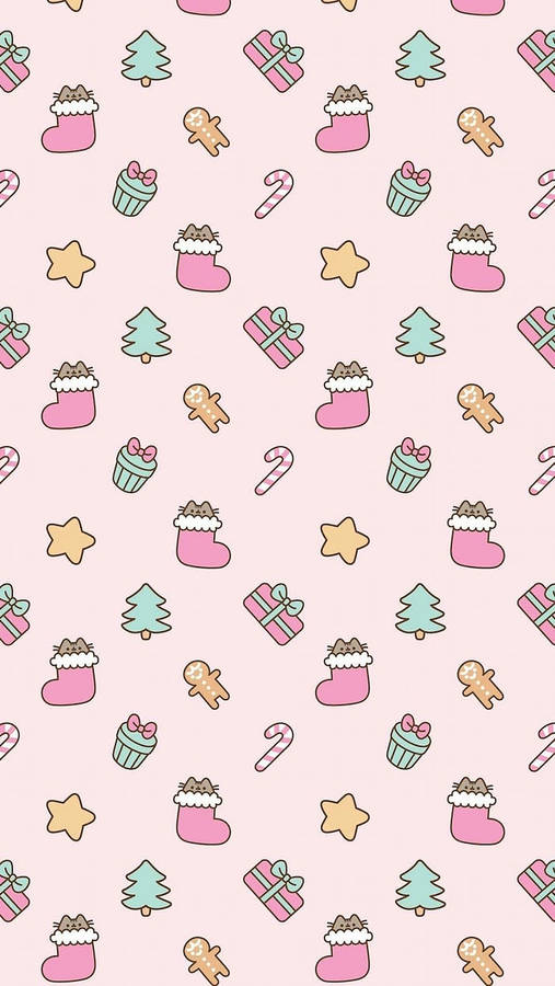 Cute Christmas Decoration Pattern Wallpaper