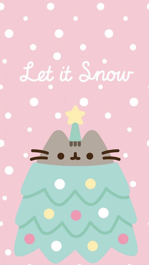 Cute Christmas Pusheen Wallpaper