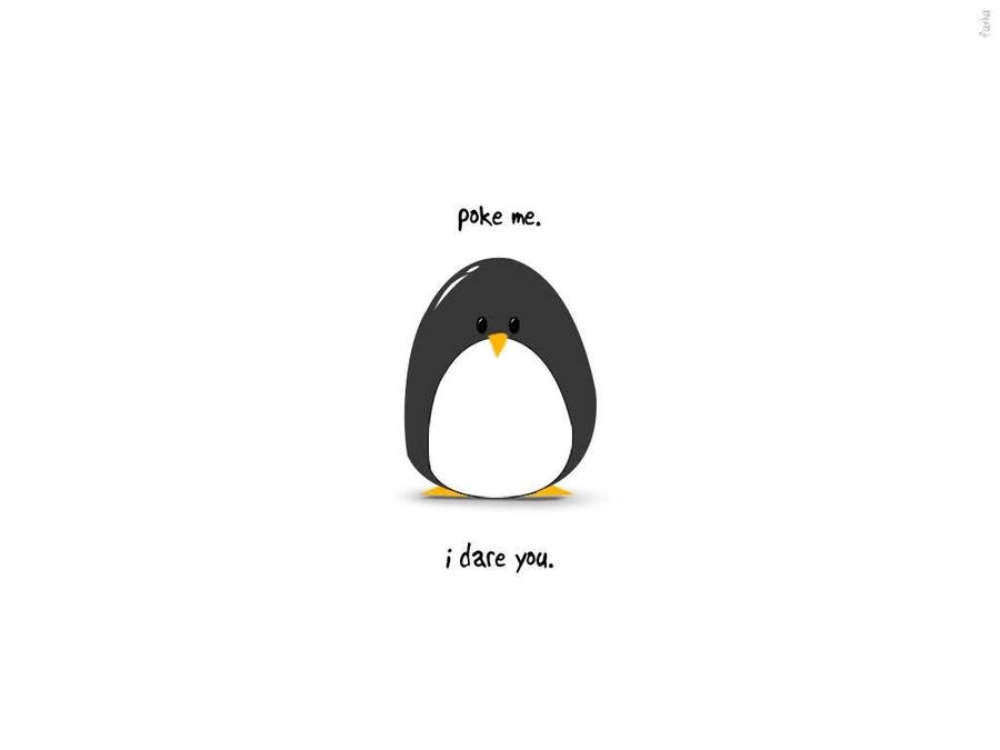 Cute Chubby Penguin Art Wallpaper