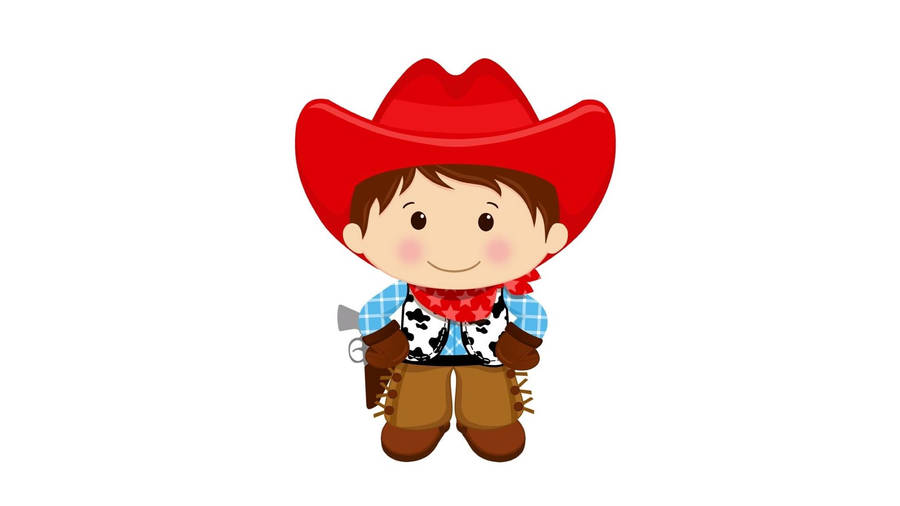 Cute Cowboy Cartoon Art Wallpaper