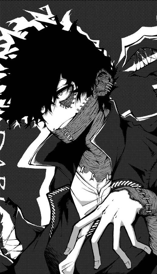 Cute Dabi Anime-style Bw Wallpaper