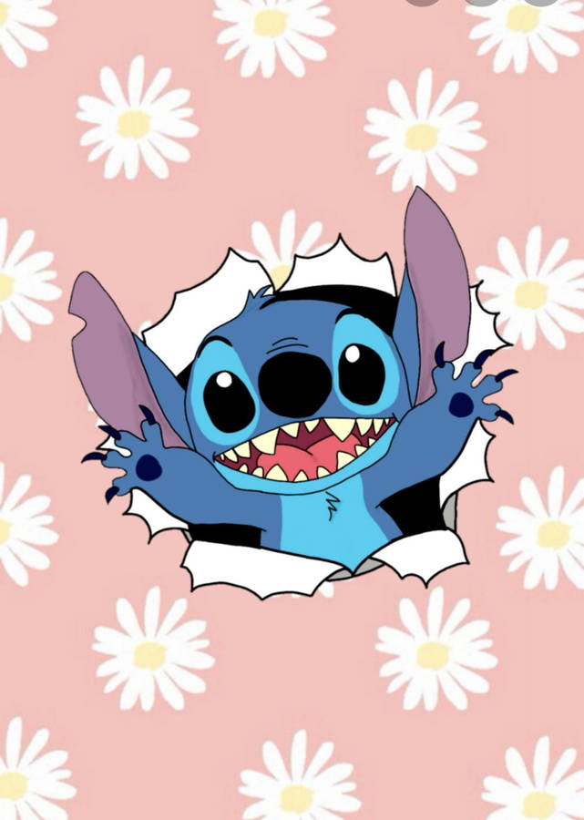 Cute Disney Stitch Breaking Free Wallpaper