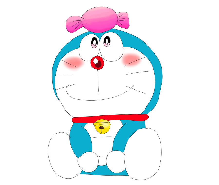 Cute Doraemon Pink Candy Hat Wallpaper