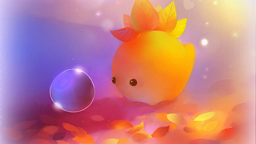 Cute Fall Chubby Dino Wallpaper