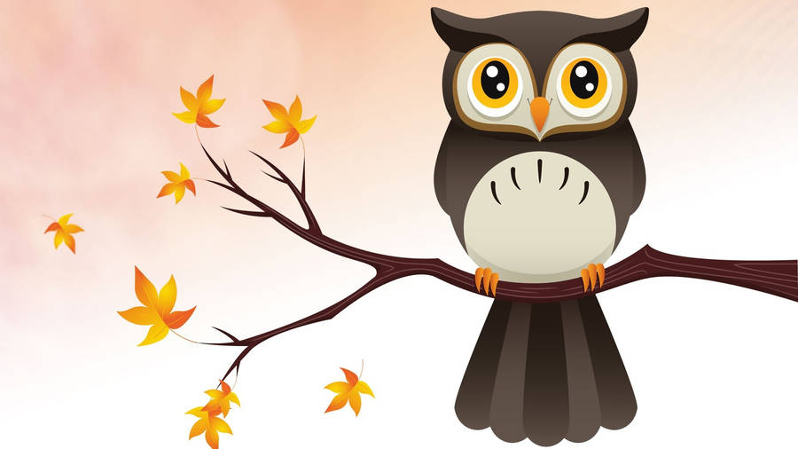 Cute Fall Owl Wallpaper