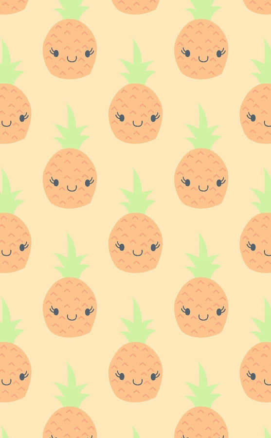 Cute Food Iphone Pineapple Face Wallpaper