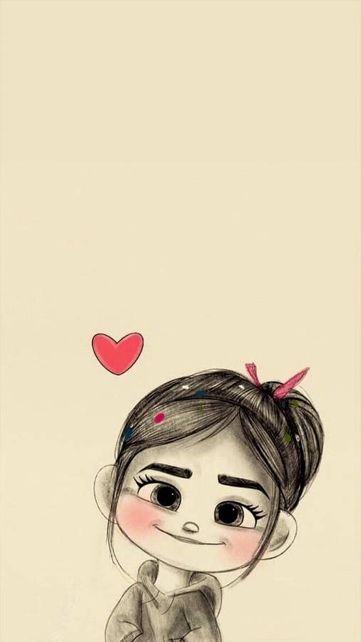 Cute Girl Love Drawing Wallpaper