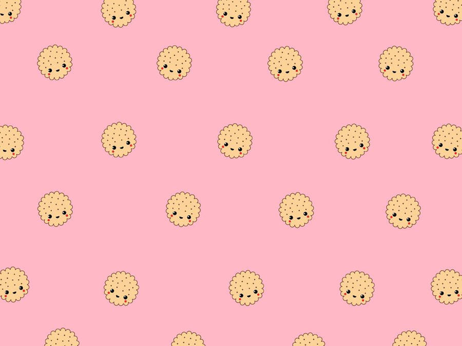 Cute Girly Biscuit Cartoon Wallpaper