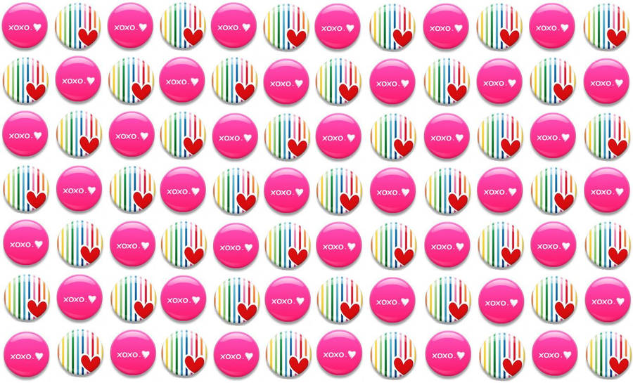 Cute Girly Button Pins Wallpaper