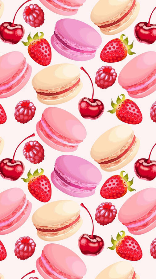 Cute Girly Macarons Wallpaper