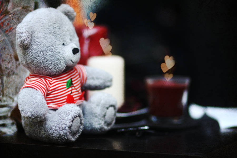 Cute Gray Teddy Bear Wallpaper