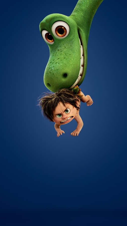 Cute Green Dinosaur Smiling Wallpaper
