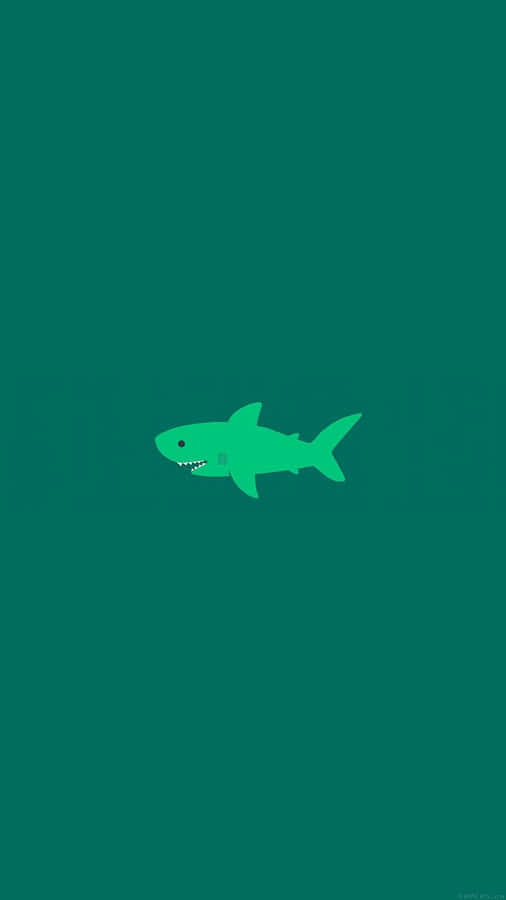 Cute Green Shark Wallpaper
