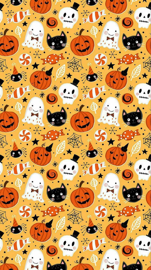 Cute Halloween Iphone Figures Wallpaper