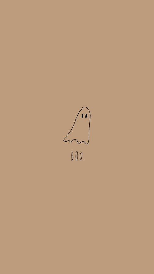 Cute Halloween Iphone Ghost In Peach Wallpaper