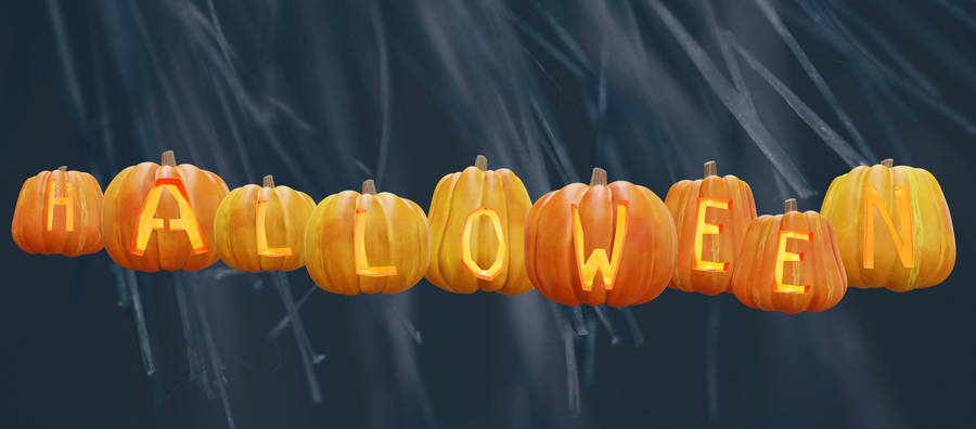 Cute Halloween Lettered Pumpkins Wallpaper