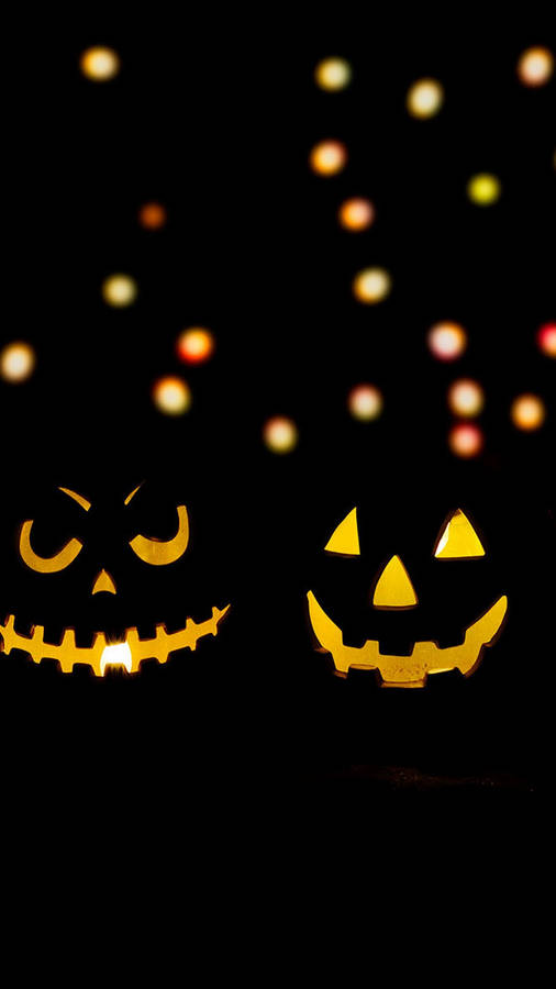 Cute Halloween Phone Glowing Jack-o-lantern Wallpaper