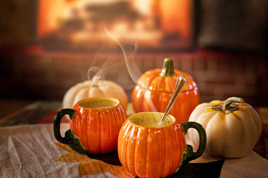 Cute Halloween Pumpkin Latte Wallpaper