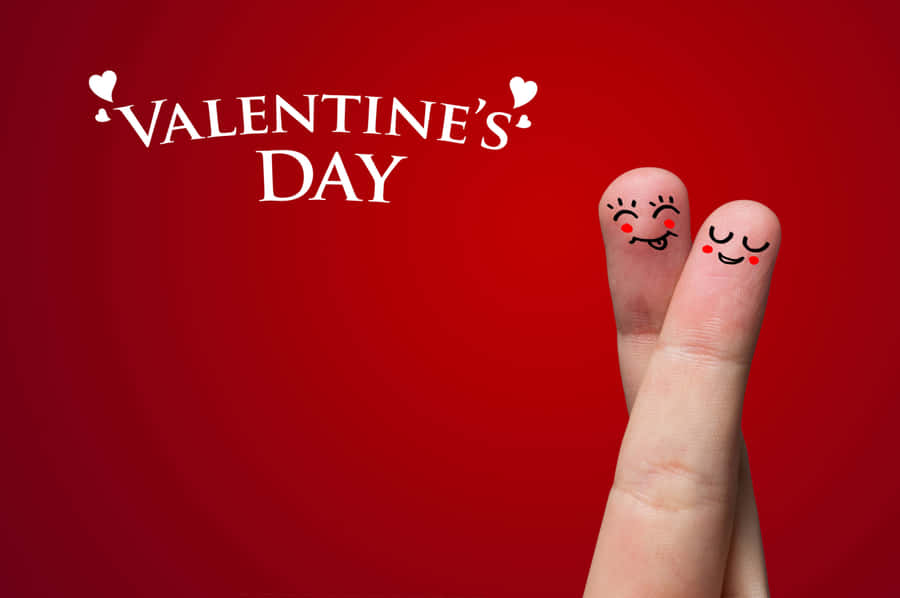 Cute Happy Valentine Day Fingers Wallpaper