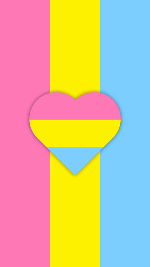 Cute Heart Pan Flag Digital Illustration Wallpaper