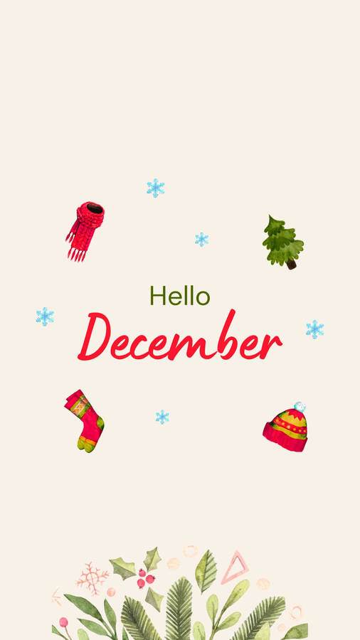 Cute Hello December Light Wallpaper