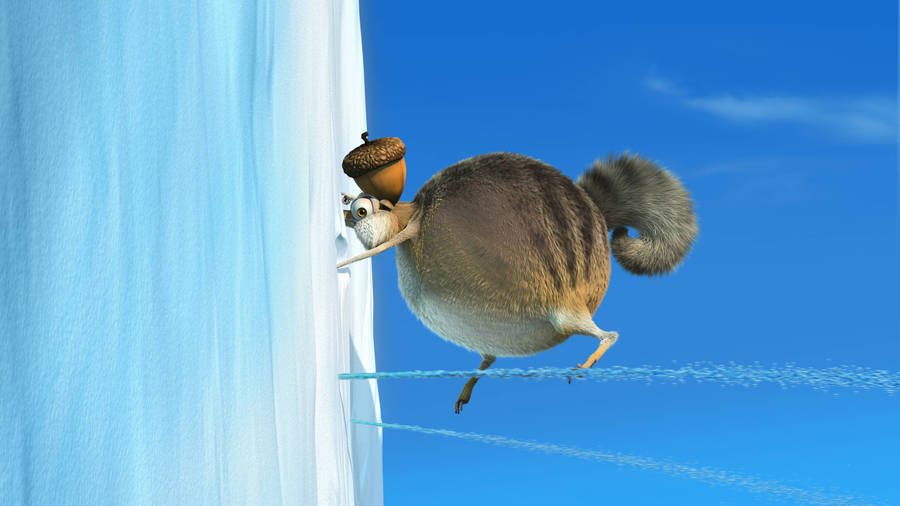 Cute Ice Age Scrat Pulling Up Wallpaper