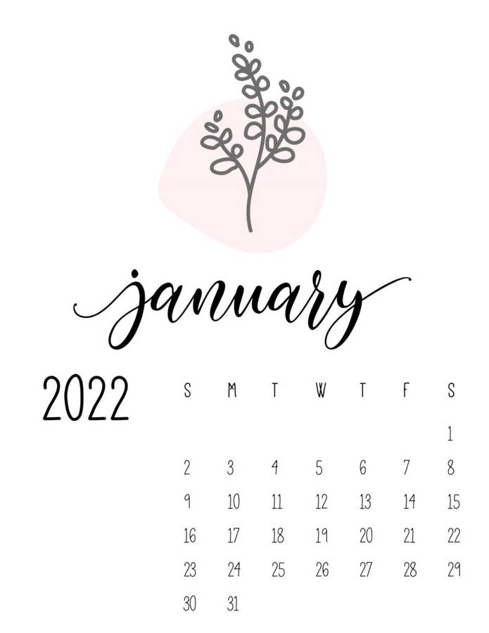 Cute January 2022 Calendar Wallpaper