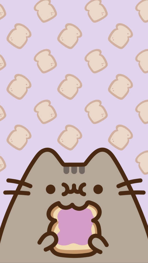 Cute Kawaii Cat Bread Wallpaper