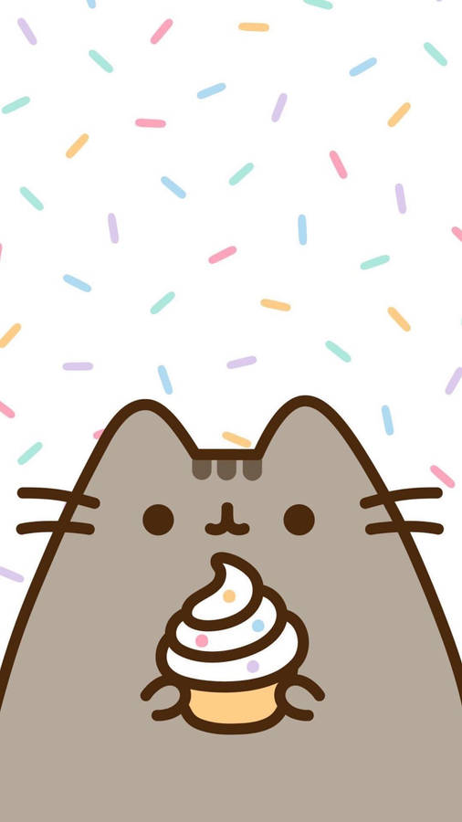 Cute Kawaii Cat Cupcake Wallpaper