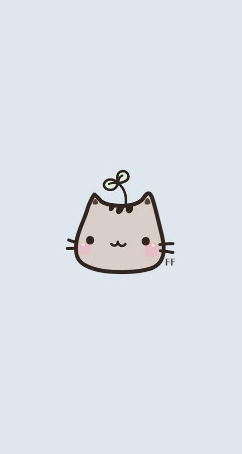 Cute Kawaii Cat Head Wallpaper