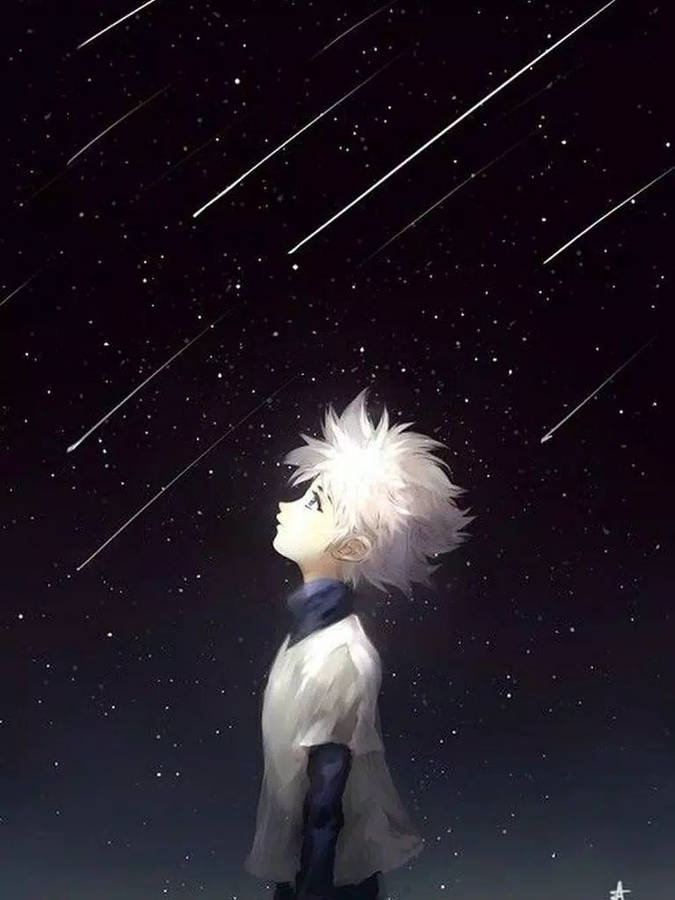 Cute Killua Falling Stars Wallpaper