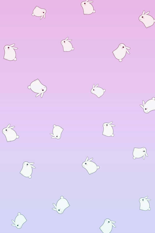 Cute Light Purple Rabbit Collage Wallpaper