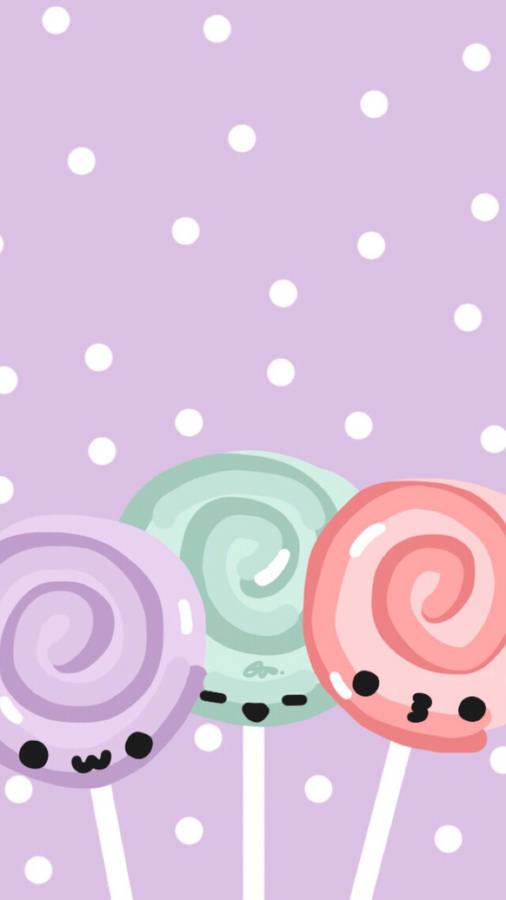 Cute Lollipop Faces Wallpaper