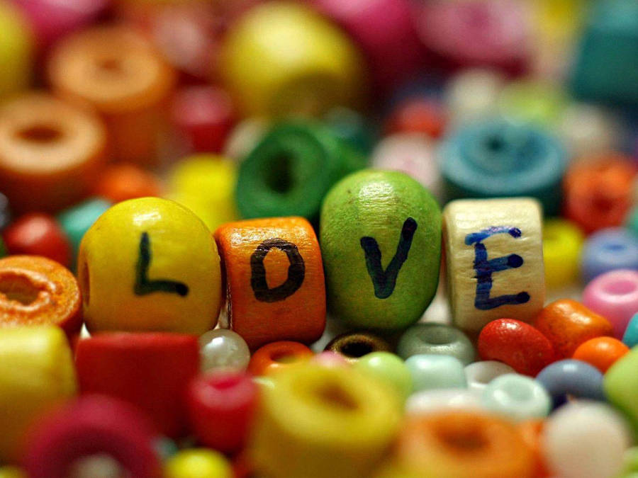 Cute Love Colorful Beads Wallpaper