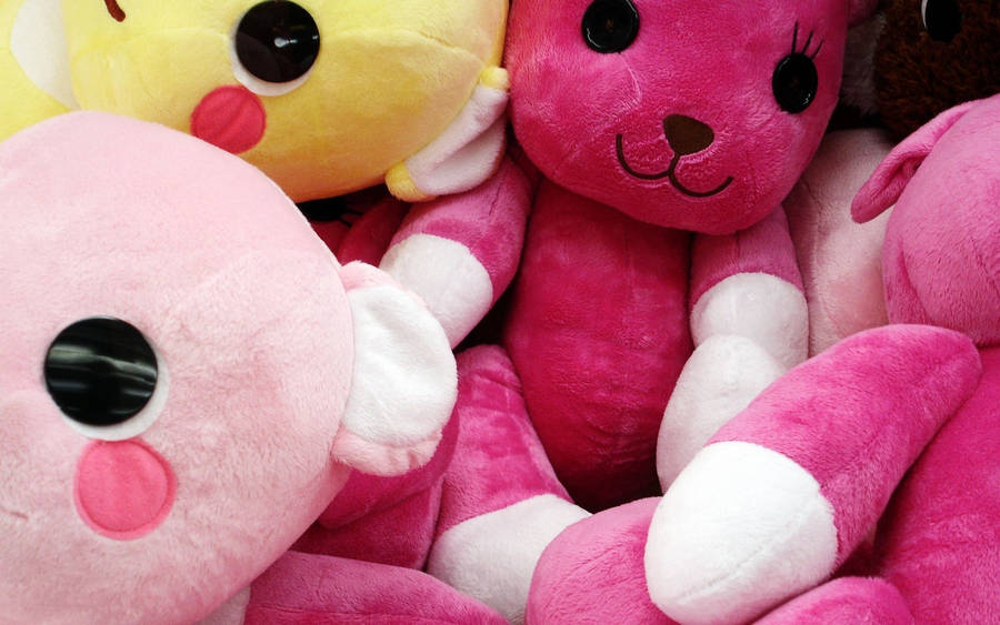 Cute Love Plushie Toys Wallpaper