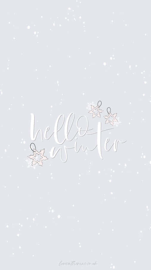 Cute Minimalist Hello Winter Phone Wallpaper