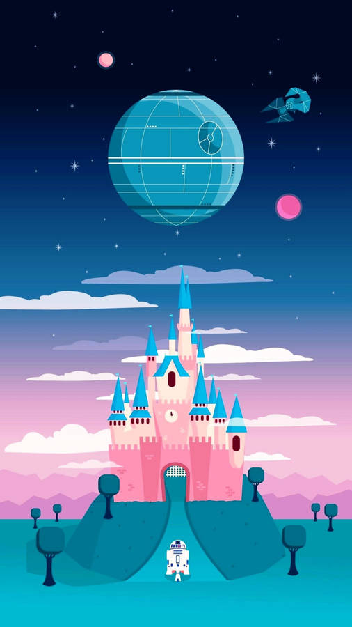 Cute Mobile Castle Art Wallpaper