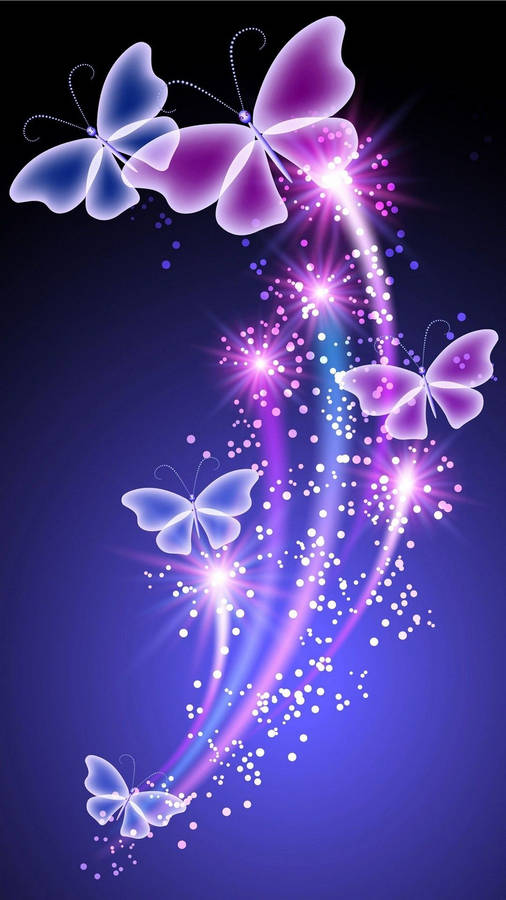 Cute Mobile Purple Butterfly Wallpaper