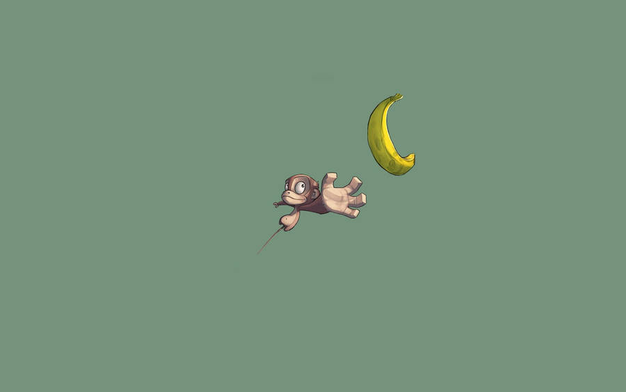 Cute Monkey Cartoon Art Wallpaper