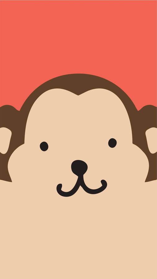 Cute Monkey Minimalist Art Wallpaper