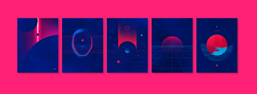 Cute Outrun Collage Wallpaper