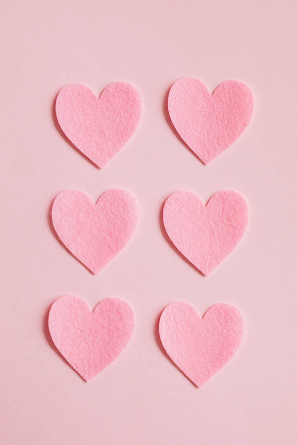 Cute Pastel Aesthetic Heart Cutouts Wallpaper