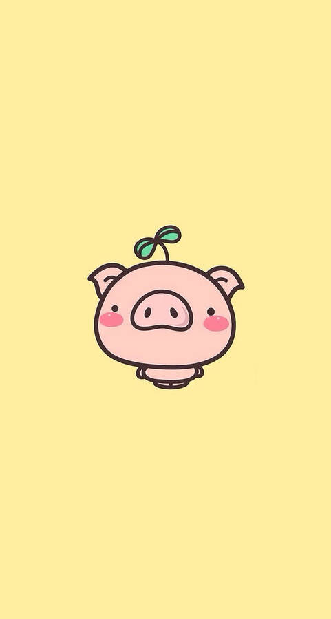 Cute Pig Big Head Wallpaper