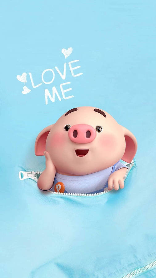 Cute Pig Love Me Wallpaper