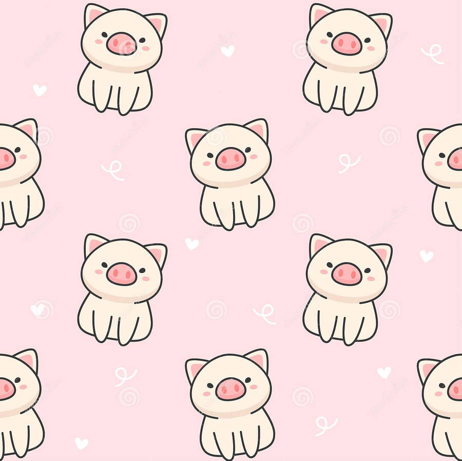 Cute Pig Pattern Art Wallpaper