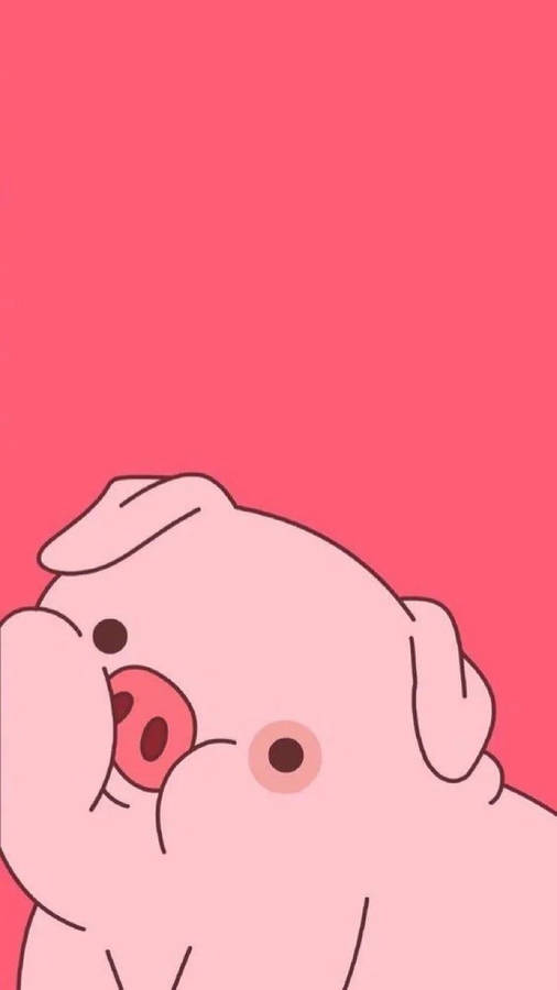 Cute Pig Pink Art Wallpaper