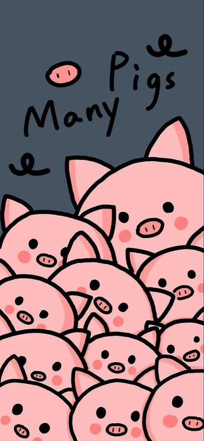 Cute Pigs Doodle Wallpaper