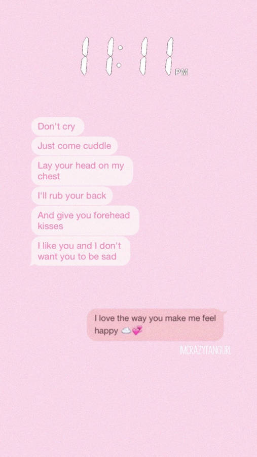 Cute Pink Aesthetic Sweet Text Message Wallpaper